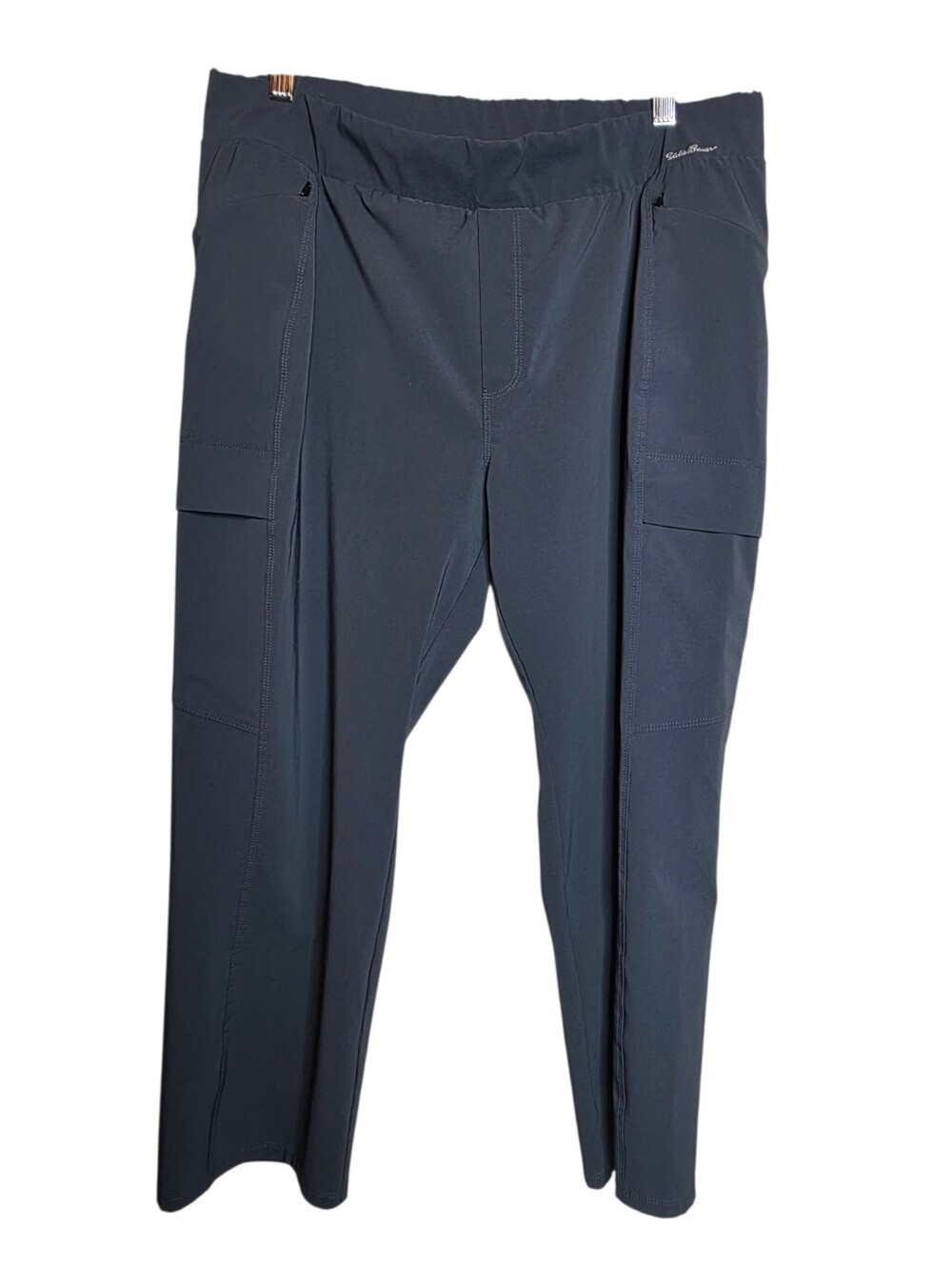 Eddie Bauer Women's Gray Pull On Cargo Pants Pockets Stretch Size 16